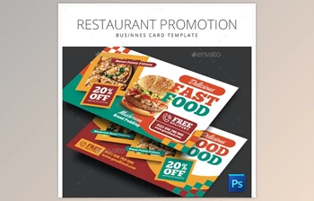 Restaurant <span class='badge badge-warning'>Promotion</span> Business Card GraphicRiver-28004020