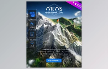 Graphicriver 3D Map <span class='badge badge-warning'>Generator</span> - Atlas - From Heightmap to real 3D map V1.4