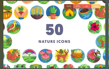 50 <span class='badge badge-warning'>Nature</span> Icons - trees, forest, <span class='badge badge-warning'>nature</span> scene, cute