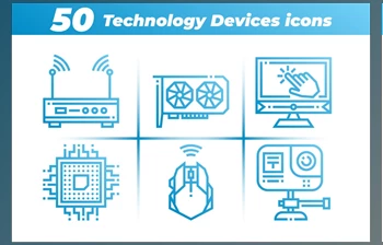 50 Technology Devices <span class='badge badge-warning'>Icons</span>