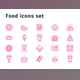 Food Icons Set for bar and restaurant