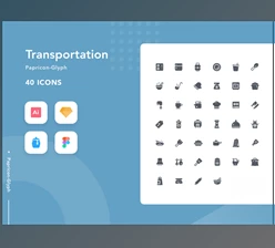 Transportation-Papricon Glyph (40 Icon)