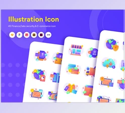 Icon Package for finance, Data Security and E-commerce
