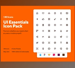 UI Essentials 180 Icon Pack