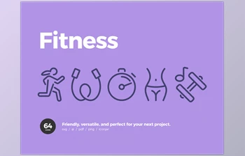 <span class='badge badge-warning'>64</span> Fitness Icons playful personality