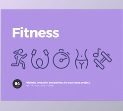 64 Fitness Icons playful personality