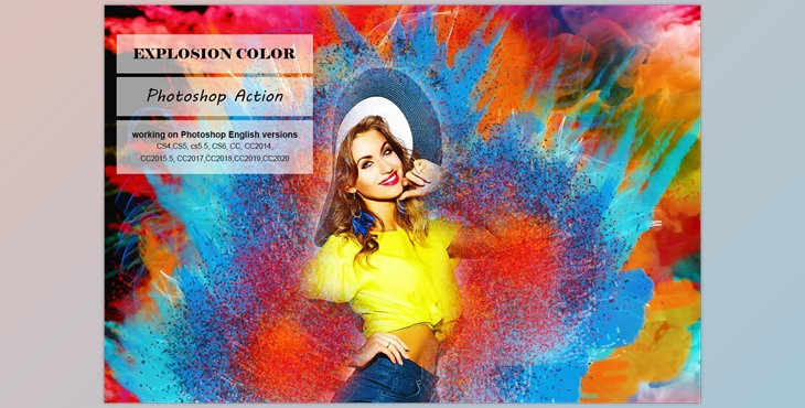 Explosion Color Photoshop Action CreativeMarket-5247557