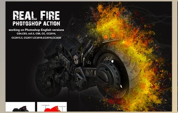 Real Fire <span class='badge badge-warning'>Photoshop</span> Action CreativeMarket-5265414