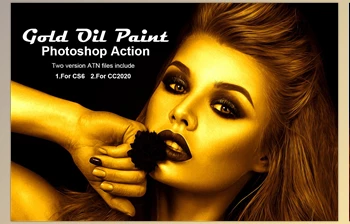 Gold Oil Paint <span class='badge badge-warning'>Photoshop</span> Action CreativeMarket-5268701