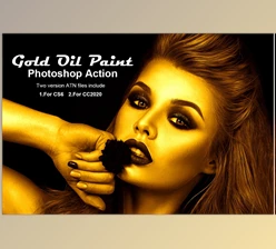 Gold Oil Paint Photoshop Action CreativeMarket-5268701