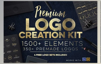 Download Logo Creation <span class='badge badge-warning'>Kit</span> Bundle Edition for Photoshop & Illustrator