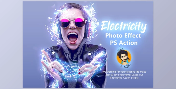 Download Electricity Photo Effect PS Action CreativeMarket-5417654