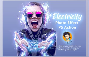 Download Electricity Photo <span class='badge badge-warning'>Effect</span> PS Action CreativeMarket-5417654
