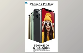 Download iPhone 12 Pro Layered PSD Mock-ups in <span class='badge badge-warning'>4</span> Colors GraphicRiver-28986984