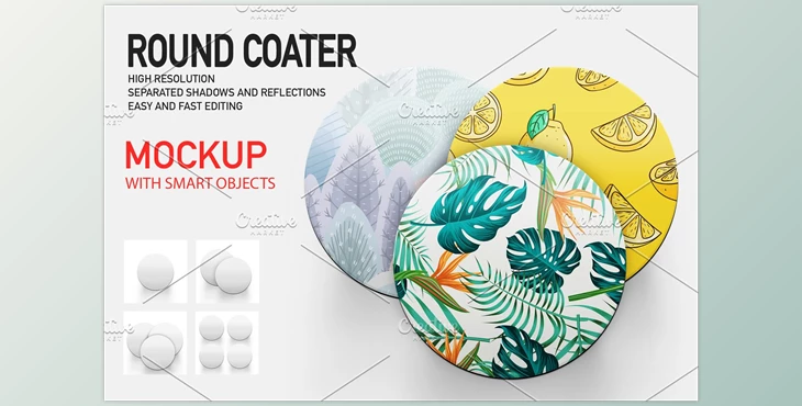Download COASTER MOCKUP SET CreativeMarket-4891657