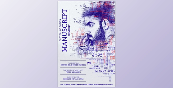 Download Manuscript (Numeric) Photoshop Action GraphicRiver-28764150