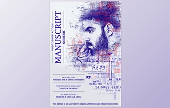 Download Manuscript (Numeric) <span class='badge badge-warning'>Photoshop</span> Action GraphicRiver-28764150