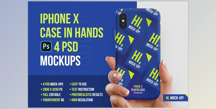Download iPhone X Plastic Case Hands Mockup CreativeMarket-5336853