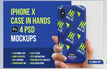 Download iPhone X Plastic Case Hands Mockup <span class='badge badge-warning'>CreativeMarket-5336853</span>