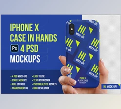 Download iPhone X Plastic Case Hands Mockup CreativeMarket-5336853