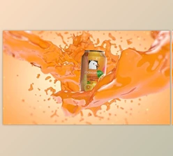 Download Orange Juice Splash With Can Element 3D (Videohive 23485947)
