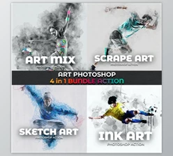 Download Art Photoshop Action 4 in 1 Bundle GraphicRiver-29133173