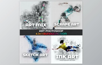 Download Art Photoshop Action <span class='badge badge-warning'>4</span> in 1 Bundle GraphicRiver-29133173