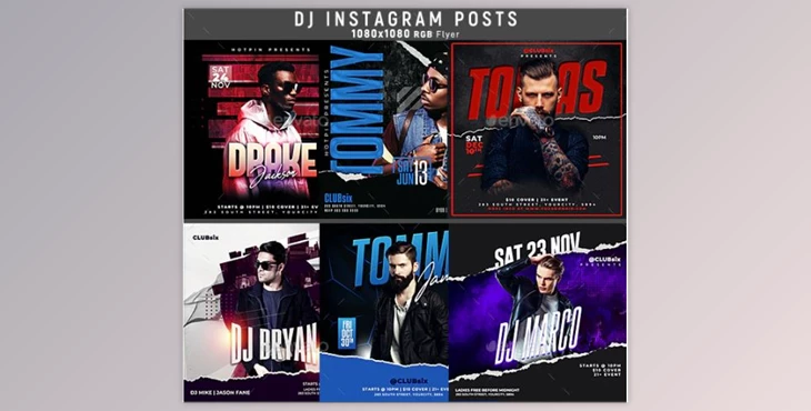 Download 6 Dj Flyer Instagram Posts GraphicRiver-28665080
