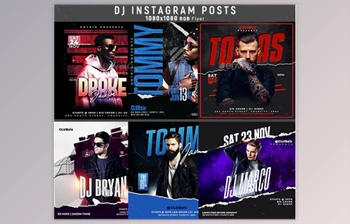 Download <span class='badge badge-warning'>6</span> Dj Flyer Instagram Posts GraphicRiver-28665080