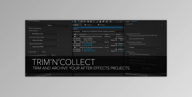 Download AeScripts Trim N Collect v1.5 After Effects Plugin