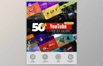 Download 50 YouTube <span class='badge badge-warning'>Cover</span> Banners GraphicRiver-28874565