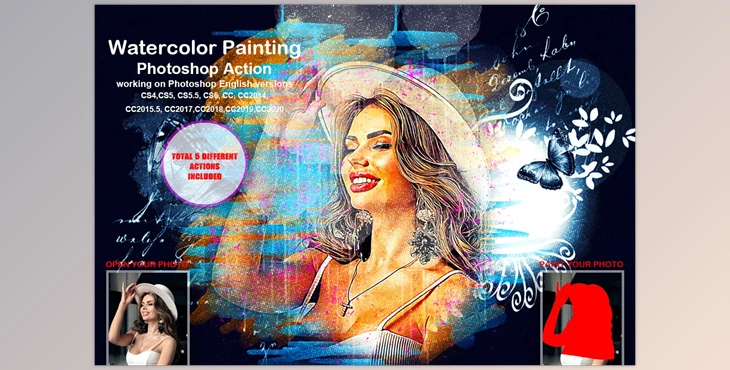 Download Watercolor Painting Photoshop Action CreativeMarket-5458160