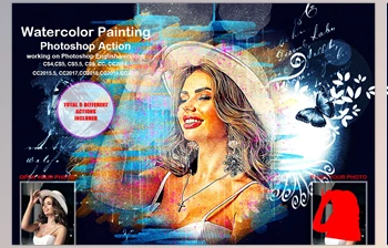 Download Watercolor Painting <span class='badge badge-warning'>Photoshop</span> Action CreativeMarket-5458160