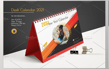 Download Desk Calendar 2021 V29 <span class='badge badge-warning'>CreativeMarket-5451292</span> for PS