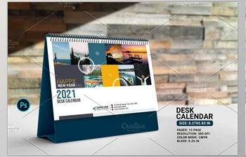 Download Desk Calendar 2021 V03 <span class='badge badge-warning'>CreativeMarket-5513188</span> for PS
