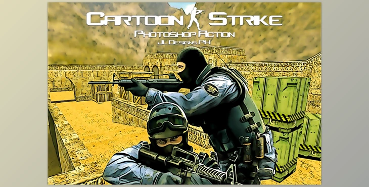 Download CartoonStrike Photoshop Action CreativeMarket-5431268