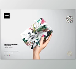 Download Furoshiki Fabric Wrap 2 Mockup Set CreativeMarket-5324316 For PS