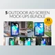 Download Outdoor Ad Screen MockUps Bundle 5 CreativeMarket-5456869 For PS