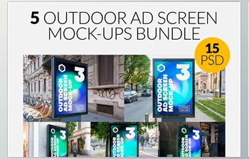 Download <span class='badge badge-warning'>Outdoor</span> Ad Screen <span class='badge badge-warning'>MockUps</span> Bundle 5 CreativeMarket-5456869 For PS