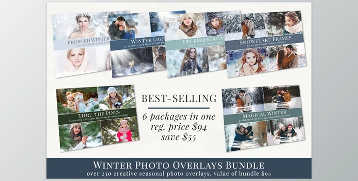 Download WINTER PHOTO OVERLAYS BUNDLE CreativeMarket-5497633