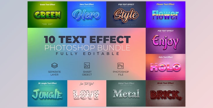 Download Photoshop Text Effect Bundle 10 in 1 CreativeMarket-4524356
