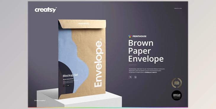 Download Brown Paper Envelope Mockup Set CreativeMarket-4528517