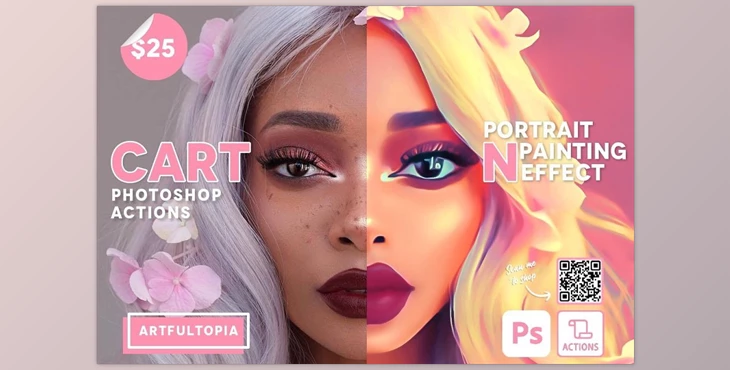 Download Cartoon Portrait Painting Effect CreativeMarket-5392934