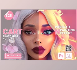 Download Cartoon Portrait Painting Effect CreativeMarket-5392934