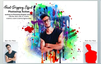 Download Paint Dripping <span class='badge badge-warning'>Effect</span> PS Action CreativeMarket-5449909