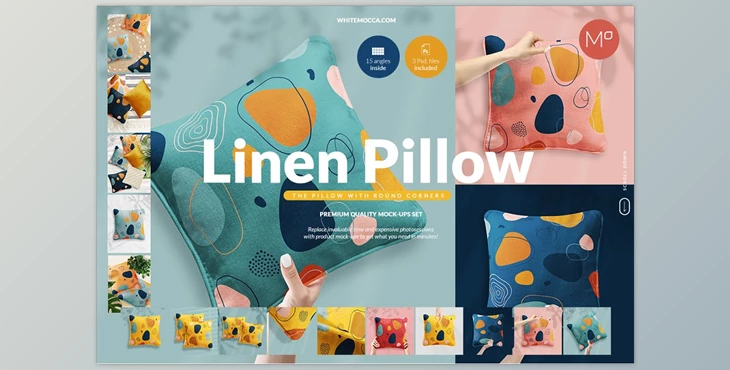 Download Linen Pillow 15x Mock ups Set CreativeMarket-5352824