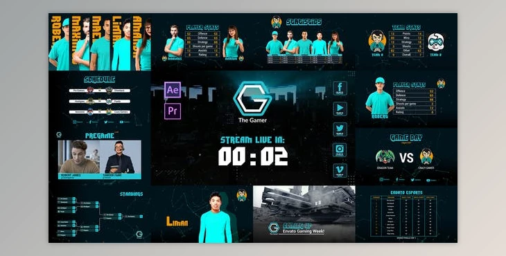 Download Gamer Esport Broadcast Package (Videohive 29283377)