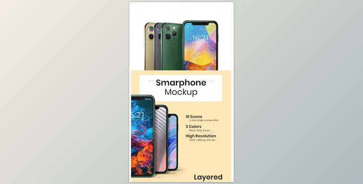 Download Smartphone Mock-ups PSD in 3 Colors – GraphicRiver 28920718