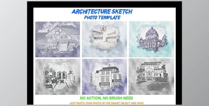 Download Architecture Sketch Photo Template CreativeMarket-4545095