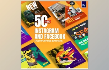 Download 50-Instagram & <span class='badge badge-warning'>Facebook</span> Banners GraphicRiver-28665627